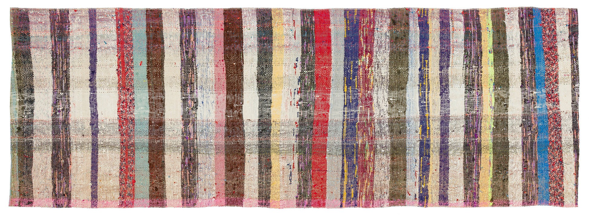 Girit Bej Çizgili Yün El Dokuma Halısı 083 x 232 Apex Unique