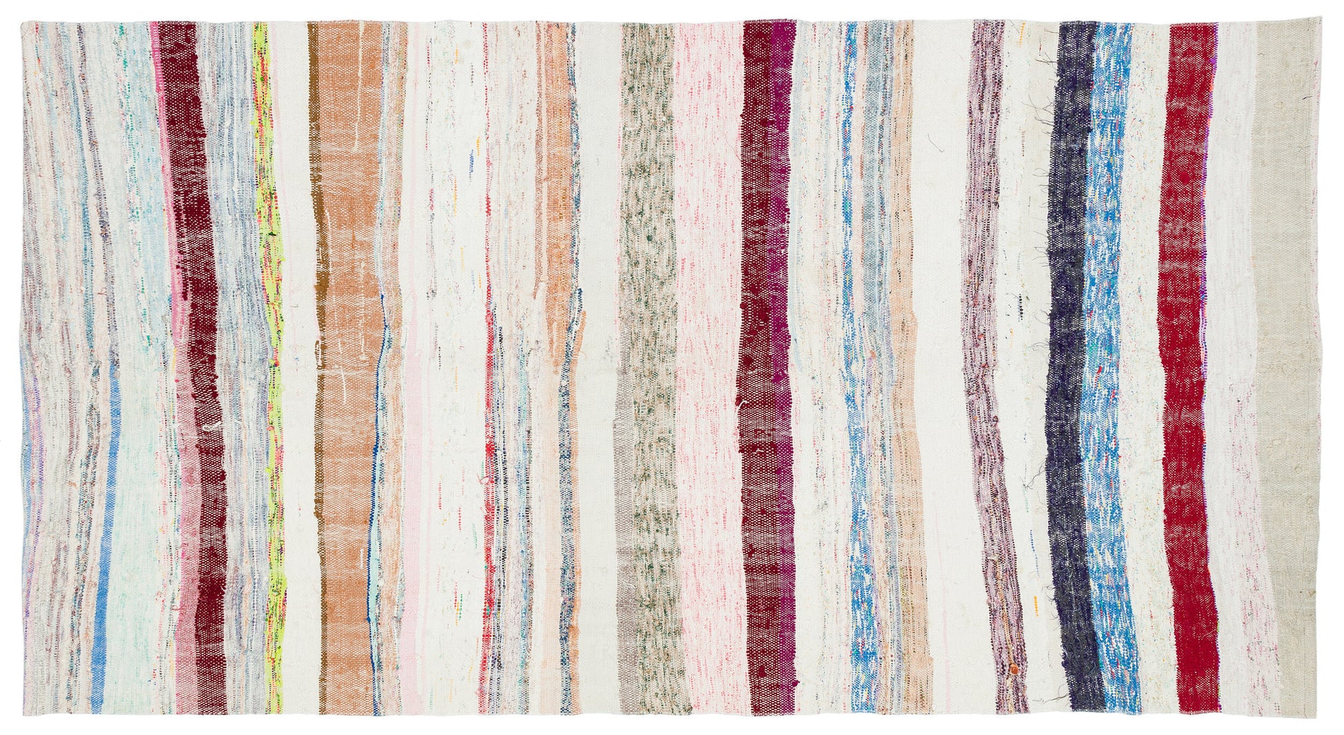 Girit Bej Çizgili Yün El Dokuma Halısı 145 x 270 Apex Unique