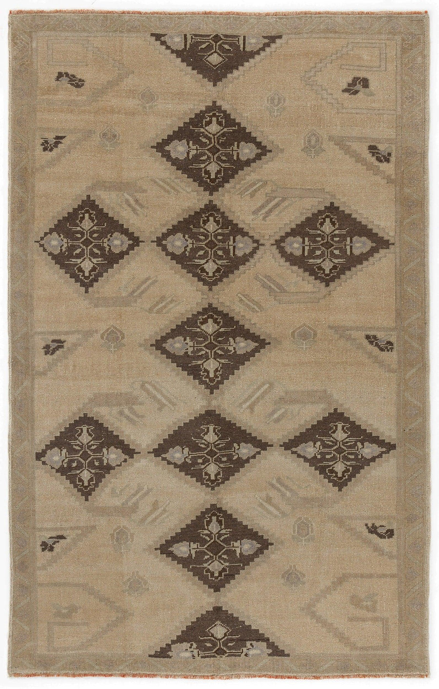 Kırmızı Anadolu Bohem Geometrik Yün Halı 155x240 - Özel Seri