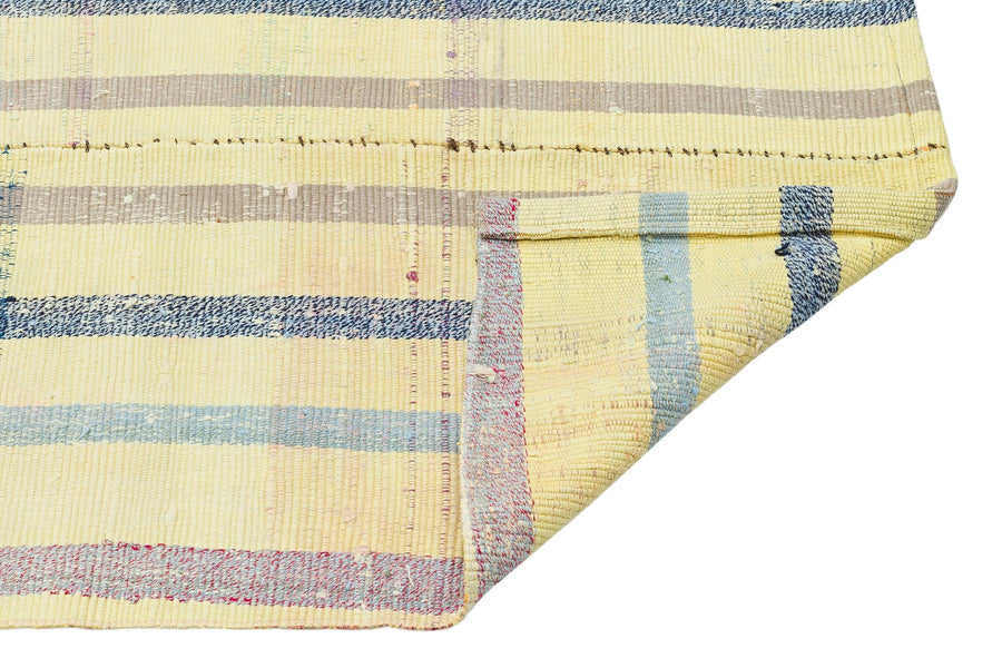 Sarı Anadolu Bohem Çizgili Yün Halı 127x205 - Özel Seri