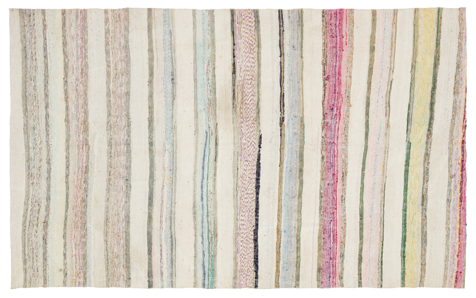 Girit Bej Çizgili Yün El Dokuma Halısı 173 x 280 Apex Unique