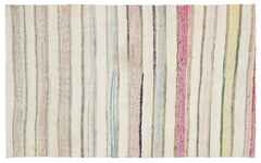 Girit Bej Çizgili Yün El Dokuma Halısı 173 x 280 Apex Unique