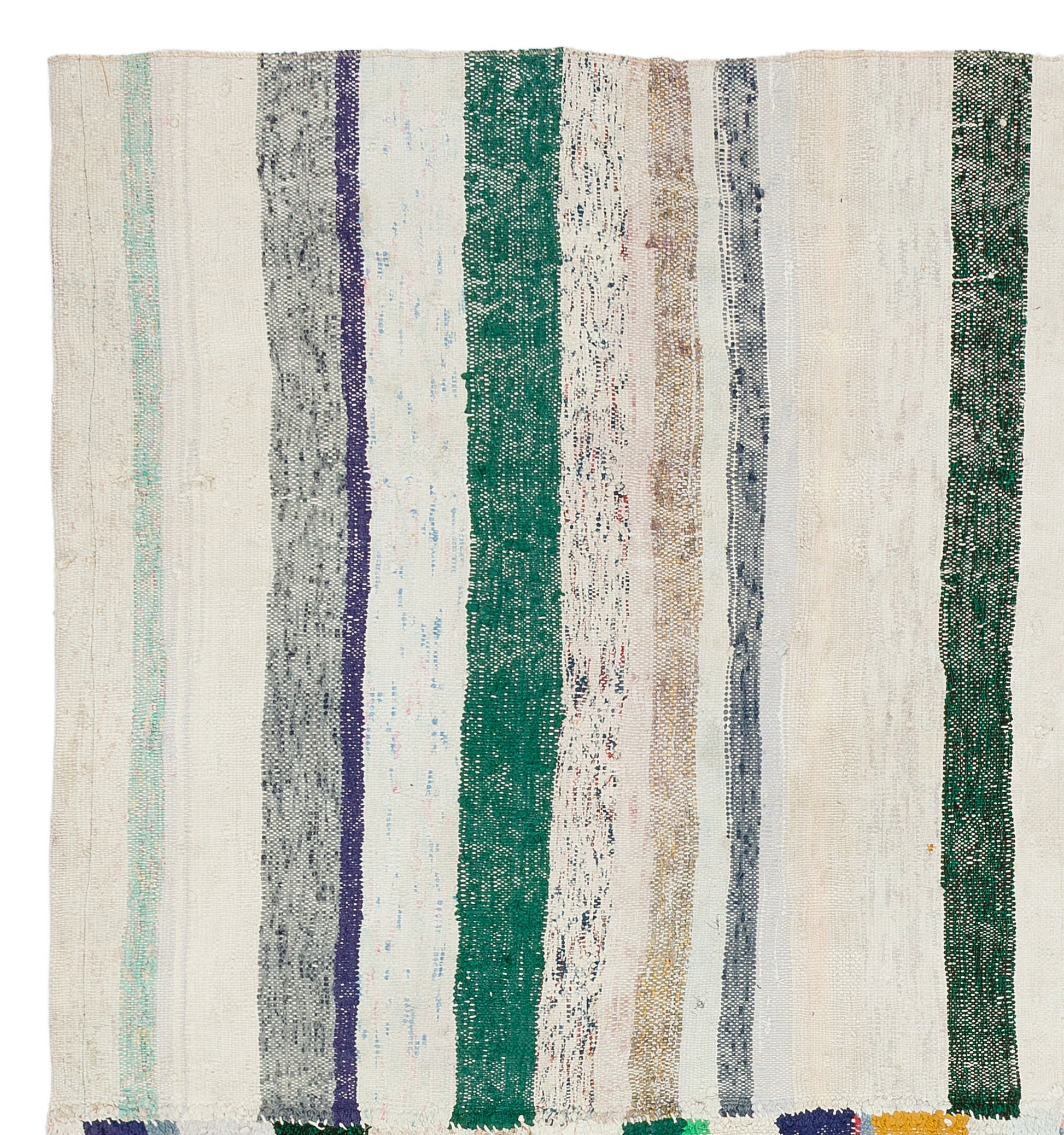 Girit Bej Çizgili Yün El Dokuma Halısı 192 x 178 Apex Unique