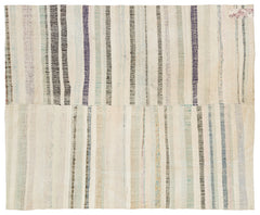 Girit Bej Çizgili Yün El Dokuma Halısı 191 x 228 Apex Unique
