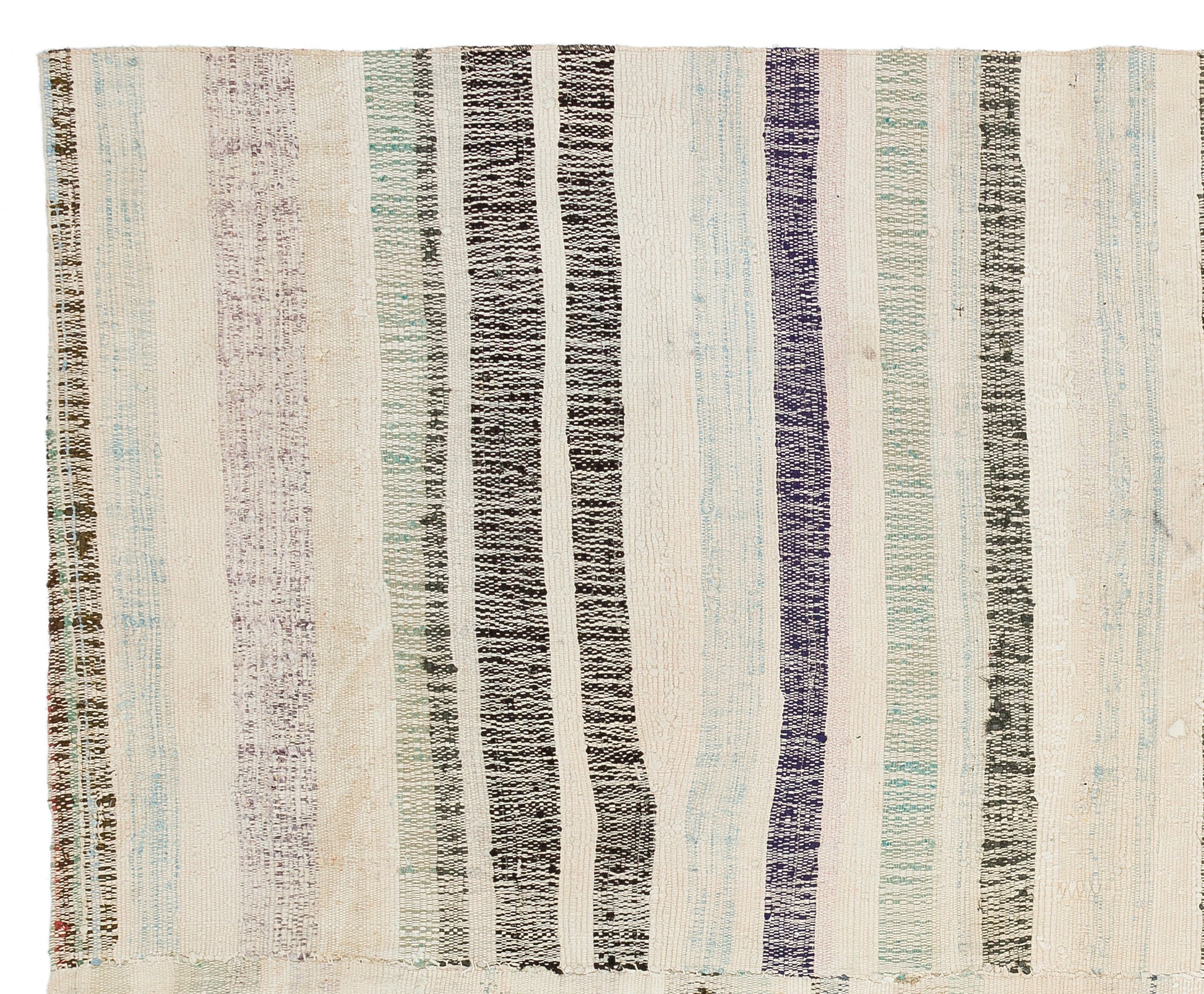 Girit Bej Çizgili Yün El Dokuma Halısı 191 x 228 Apex Unique