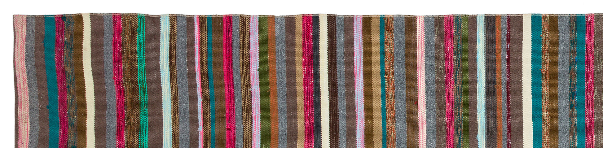 Girit Bej Çizgili Yün El Dokuma Halısı 078 x 341 Apex Unique