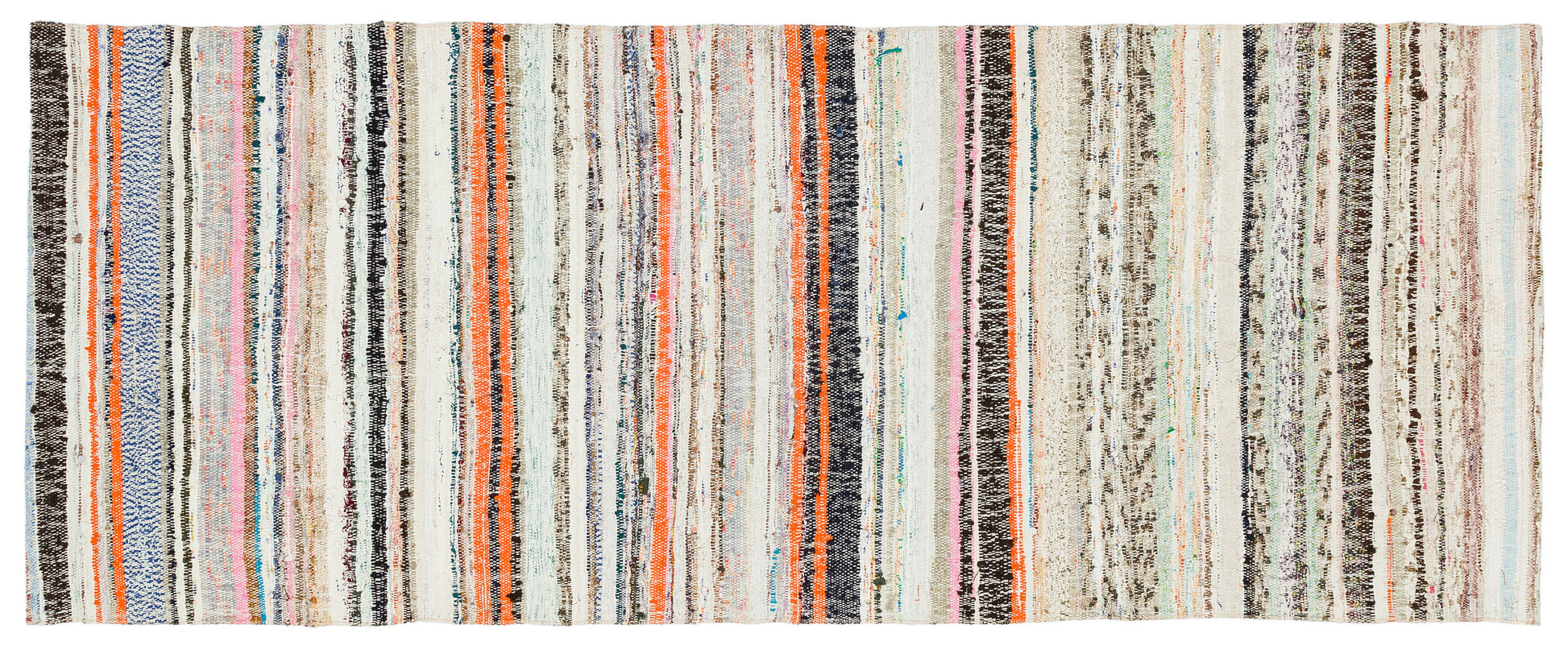 Girit Bej Çizgili Yün El Dokuma Halısı 085 x 215 Apex Unique