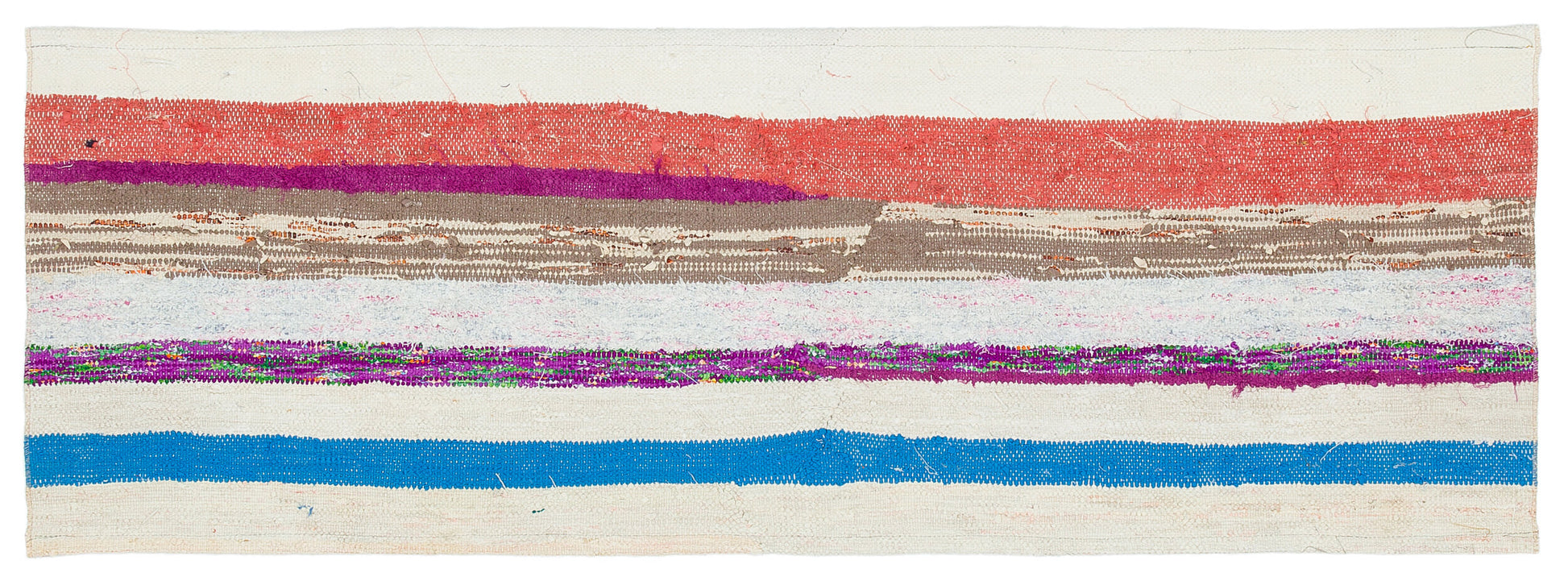 Girit Bej Çizgili Yün El Dokuma Halısı 057 x 169 Apex Unique