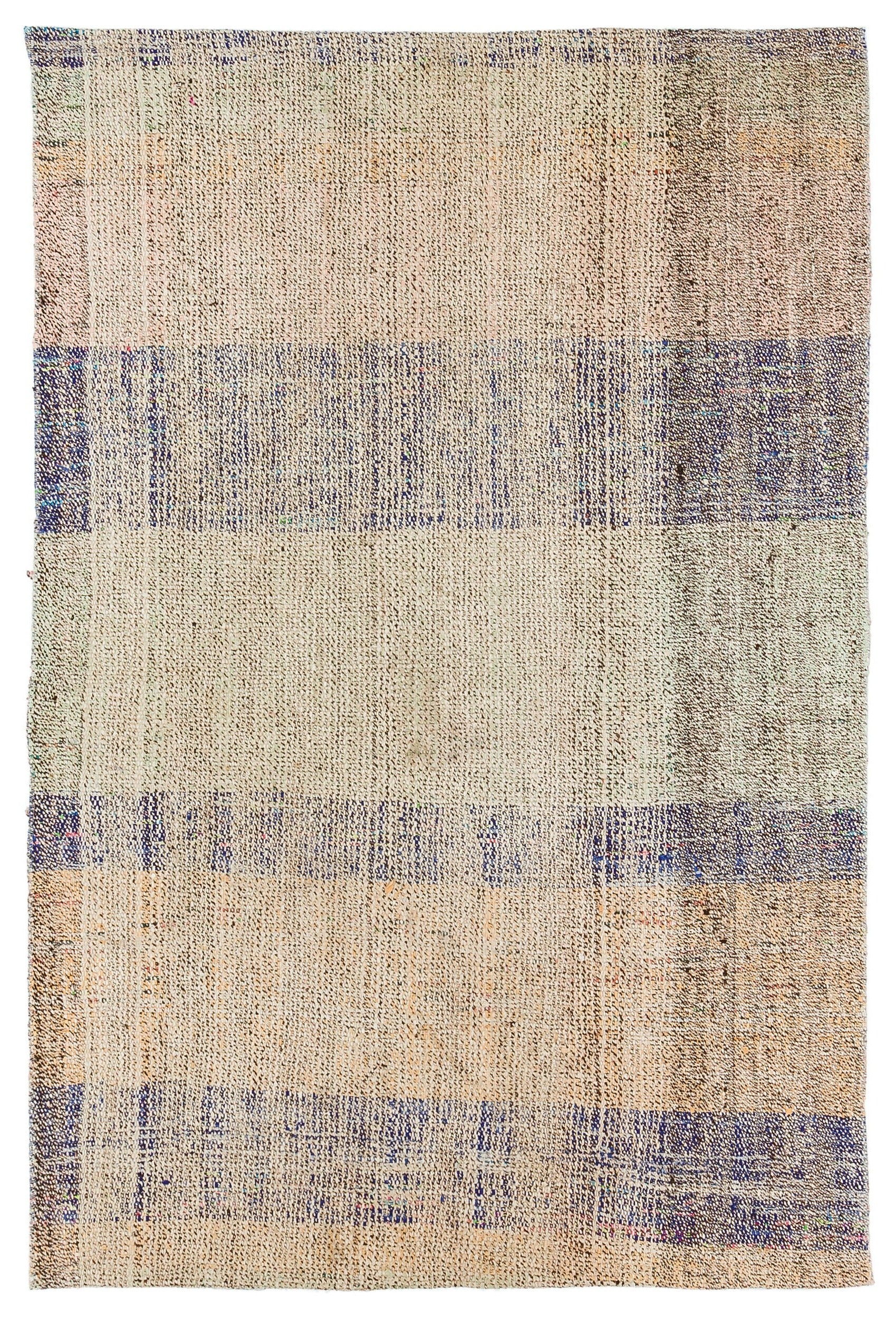 Girit Bej Çizgili Yün El Dokuma Halısı 088 x 132 Apex Unique