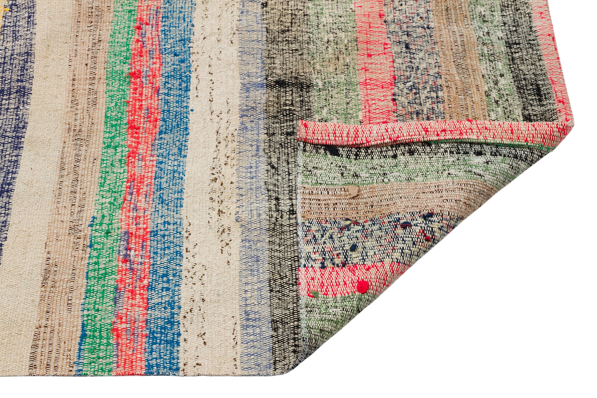 Girit Bej Çizgili Yün El Dokuma Halısı 194 x 205 Apex Unique