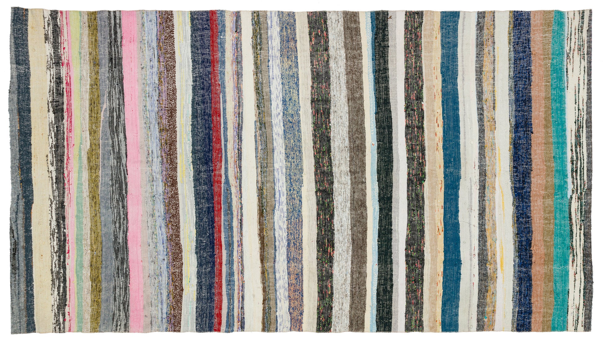 Girit Bej Çizgili Yün El Dokuma Halısı 178 x 314 Apex Unique