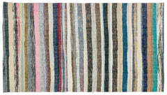 Girit Bej Çizgili Yün El Dokuma Halısı 178 x 314 Apex Unique