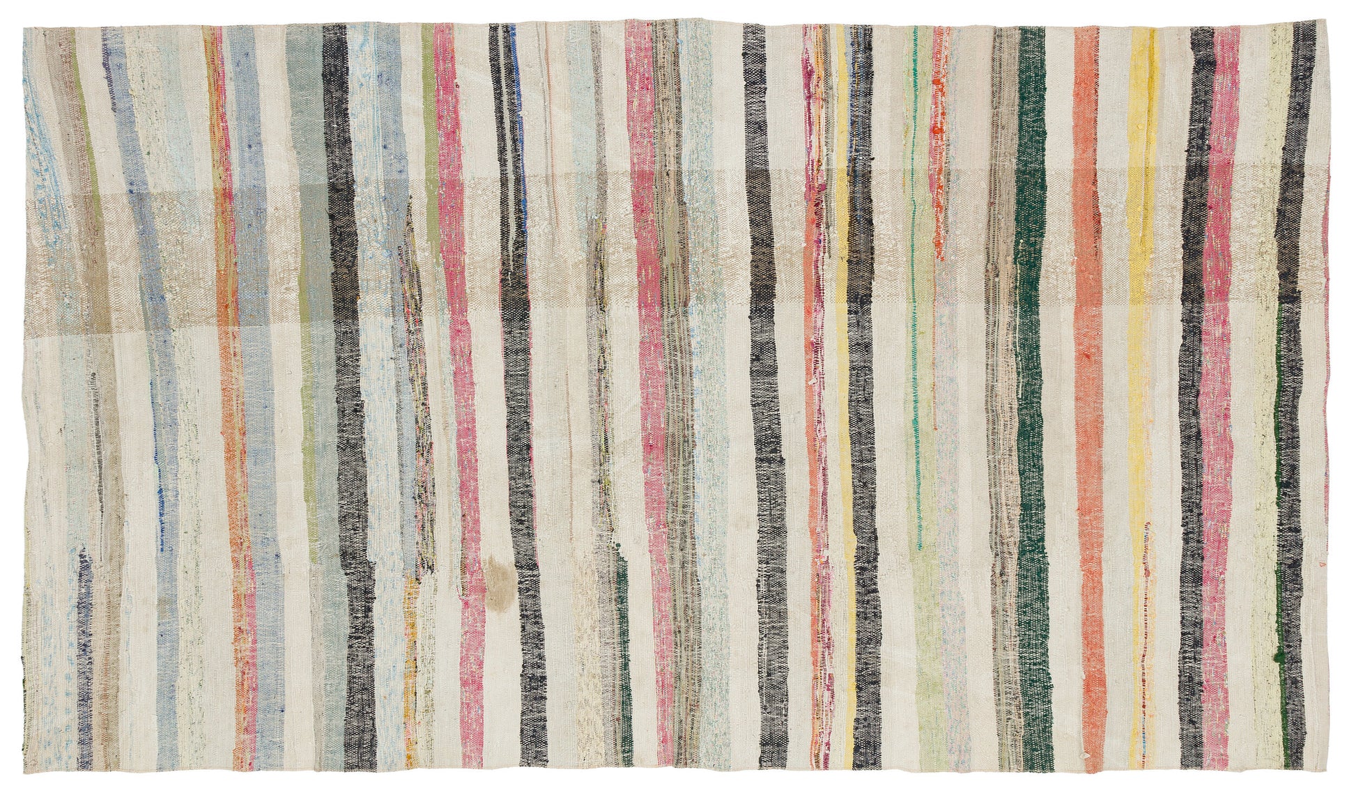 Girit Bej Çizgili Yün El Dokuma Halısı 160 x 277 Apex Unique