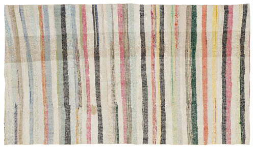 Girit Bej Çizgili Yün El Dokuma Halısı 160 x 277 Apex Unique