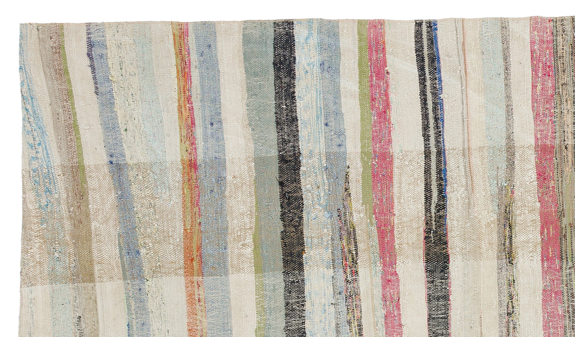 Girit Bej Çizgili Yün El Dokuma Halısı 160 x 277 Apex Unique