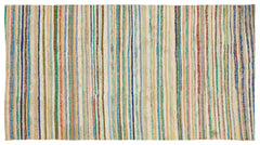 Girit Bej Çizgili Yün El Dokuma Halısı 164 x 306 Apex Unique