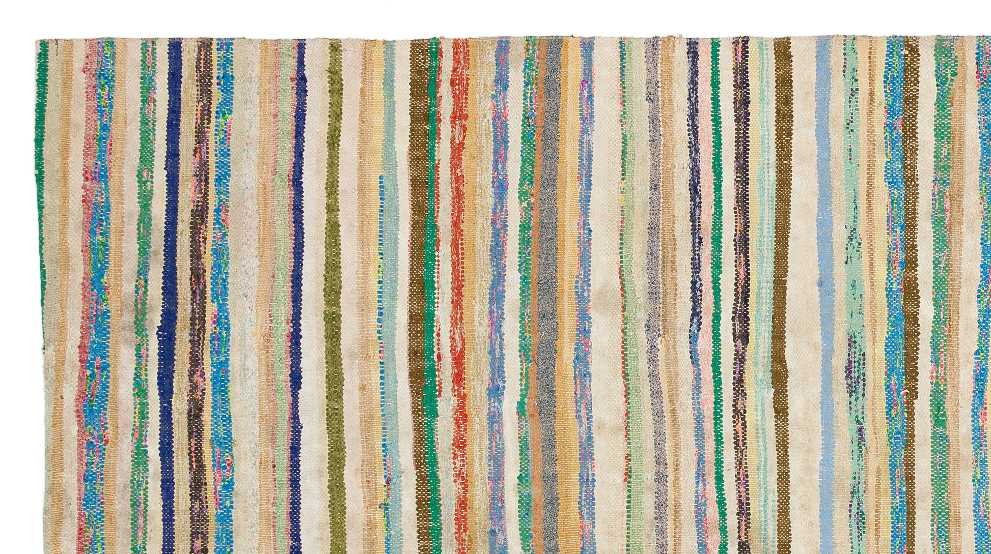 Girit Bej Çizgili Yün El Dokuma Halısı 164 x 306 Apex Unique