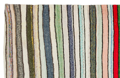 Girit Bej Çizgili Yün El Dokuma Halısı 176 x 274 Apex Unique