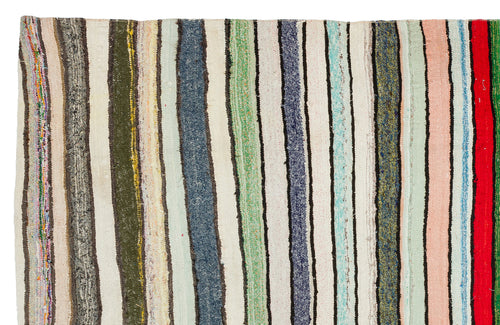 Girit Bej Çizgili Yün El Dokuma Halısı 176 x 274 Apex Unique