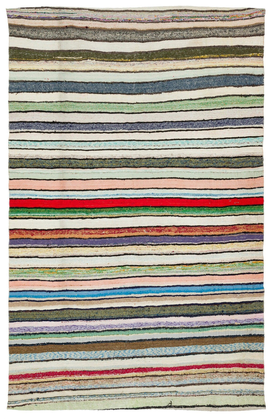 El Dokuma Çok Renkli Çizgili Yün Halı 176x274 cm 37120 – Koridor kullanımı
