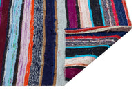 Tapis en laine tissé à la main, rayé multicolore, 179x261 cm 37121