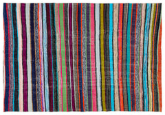 Girit Bej Çizgili Yün El Dokuma Halısı 179 x 261 Apex Unique