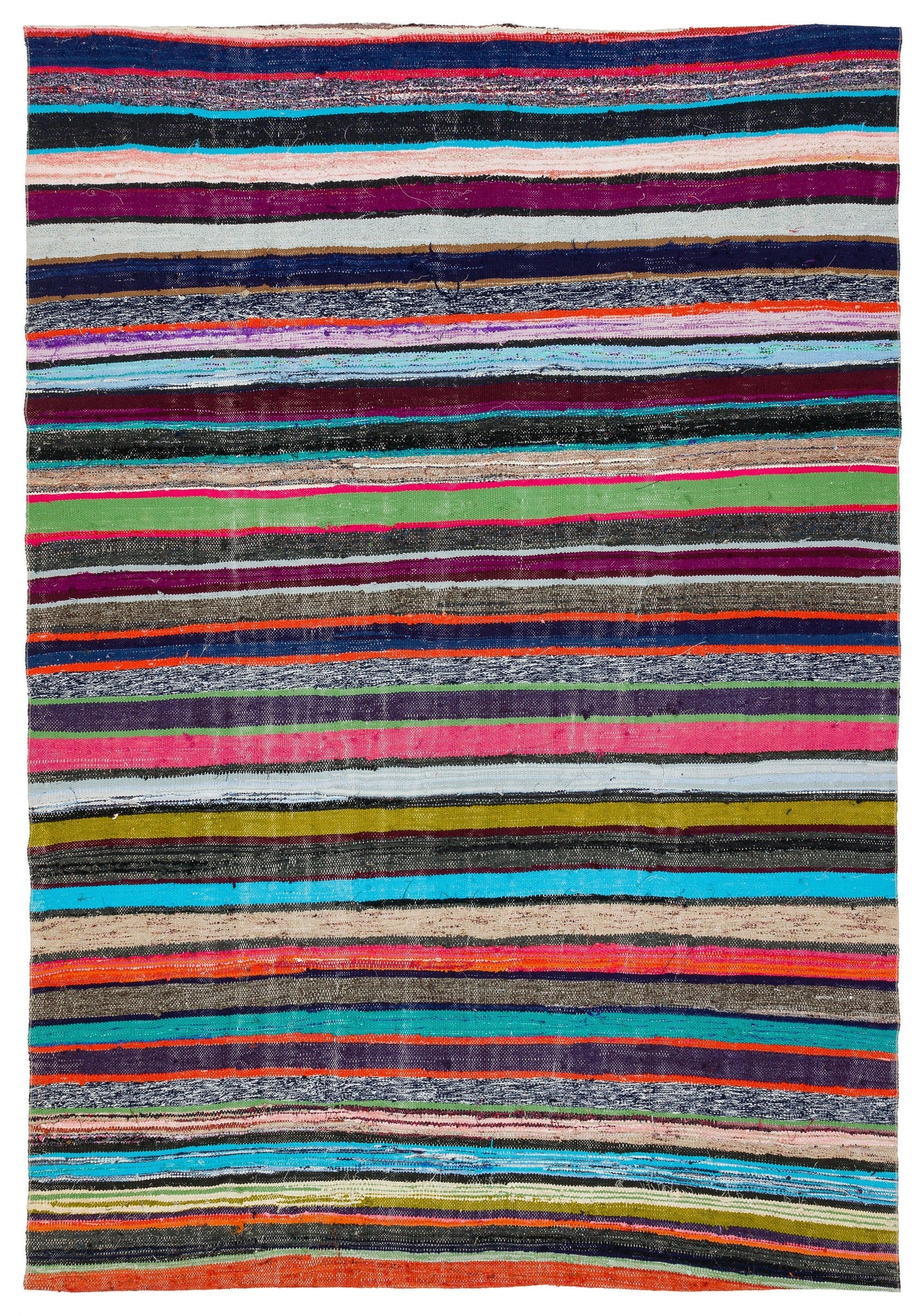 Girit Bej Çizgili Yün El Dokuma Halısı 179 x 261 Apex Unique