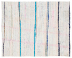 Girit Bej Çizgili Yün El Dokuma Halısı 180 x 223 Apex Unique