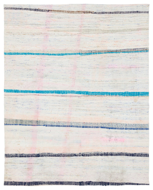 Girit Bej Çizgili Yün El Dokuma Halısı 180 x 223 Apex Unique