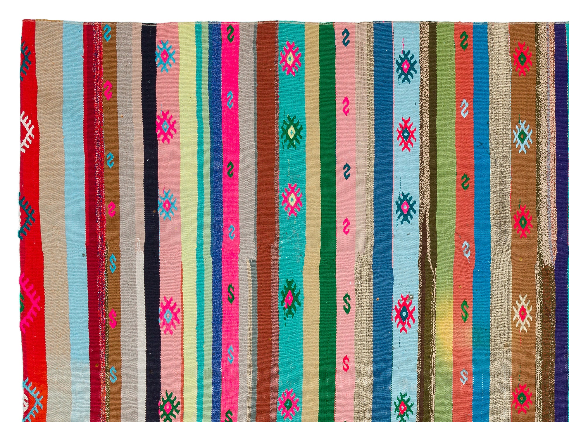 Girit Bej Çizgili Yün El Dokuma Halısı 198 x 268 Apex Unique