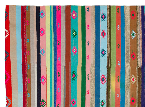 Girit Bej Çizgili Yün El Dokuma Halısı 198 x 268 Apex Unique