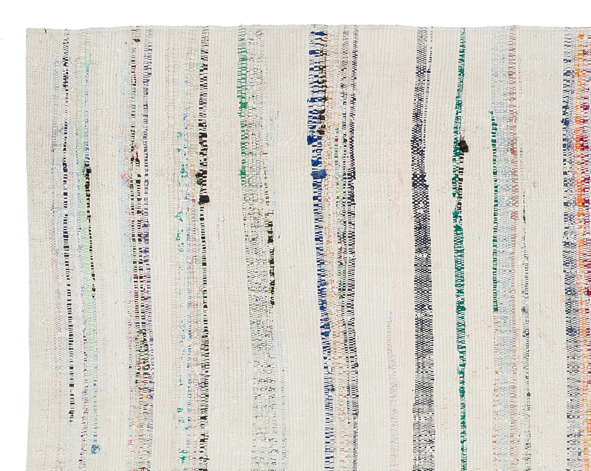 Girit Bej Çizgili Yün El Dokuma Halısı 144 x 182 Apex Unique