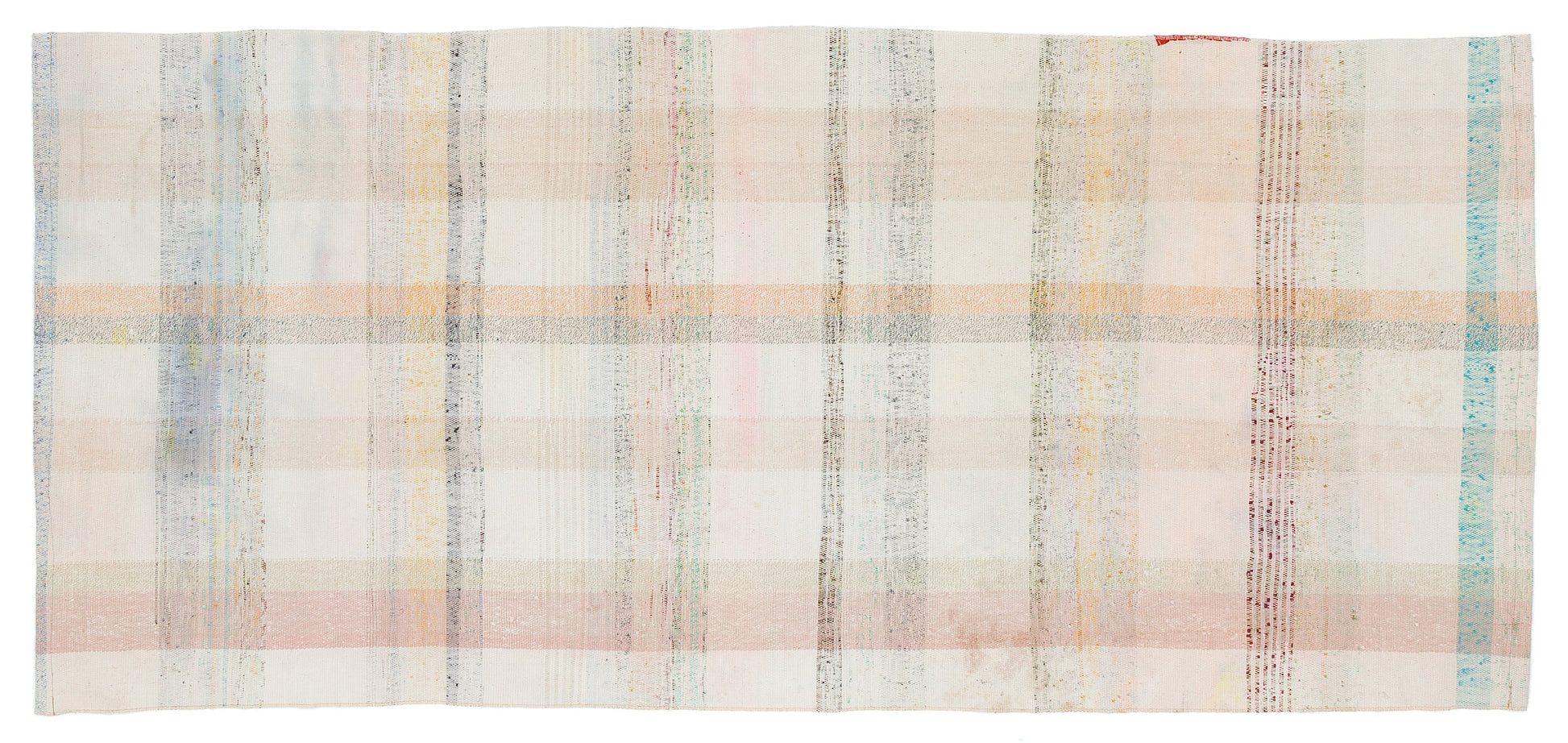 Girit Bej Çizgili Yün El Dokuma Halısı 099 x 220 Apex Unique