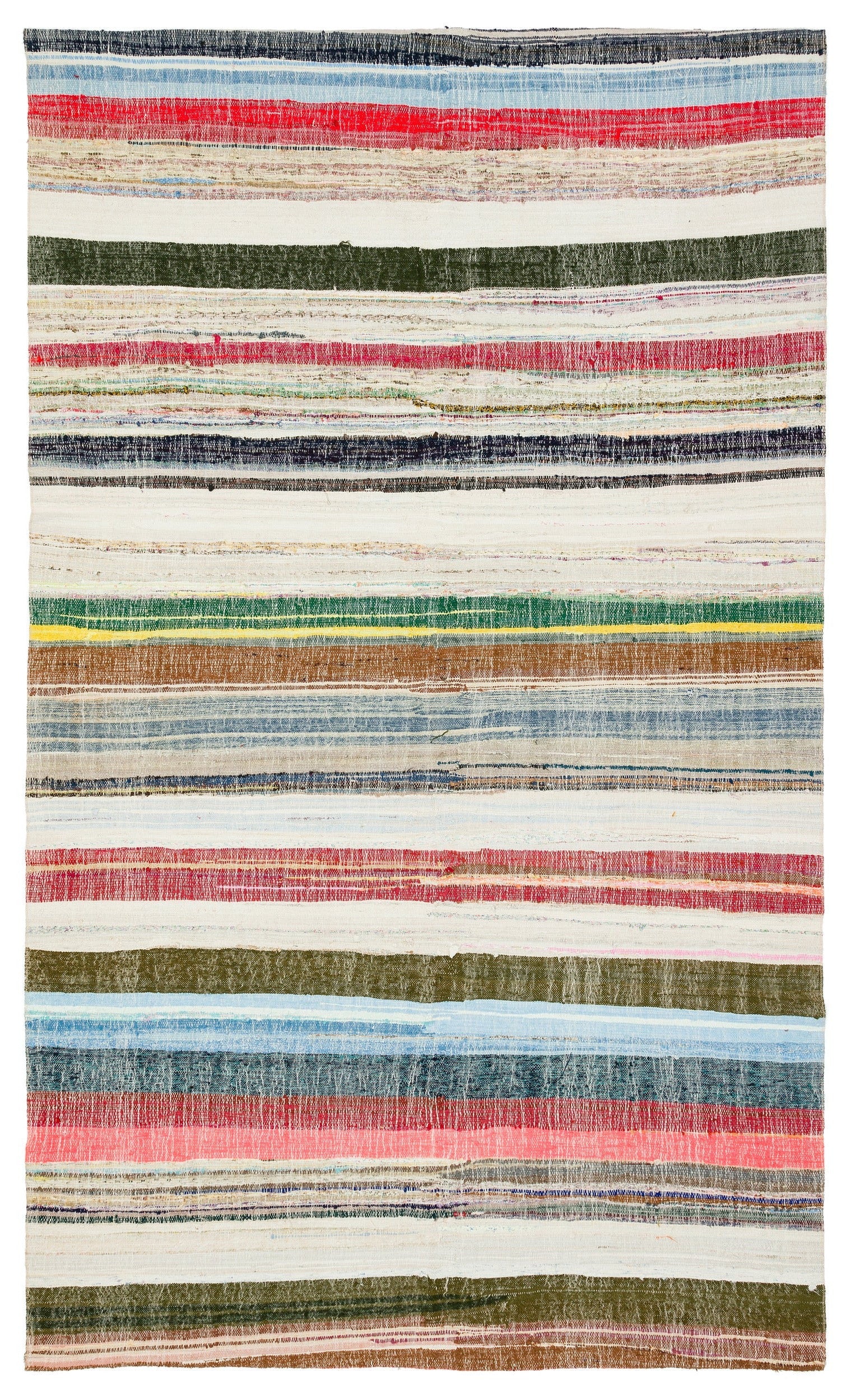 Girit Bej Çizgili Yün El Dokuma Halısı 169 x 289 Apex Unique