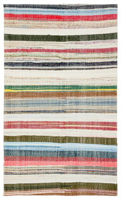 Girit Bej Çizgili Yün El Dokuma Halısı 169 x 289 Apex Unique