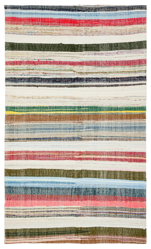 Girit Bej Çizgili Yün El Dokuma Halısı 169 x 289 Apex Unique