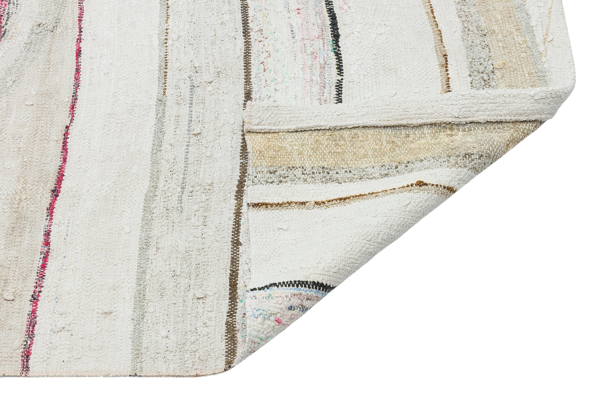 Girit Bej Çizgili Yün El Dokuma Halısı 161 x 260 Apex Unique