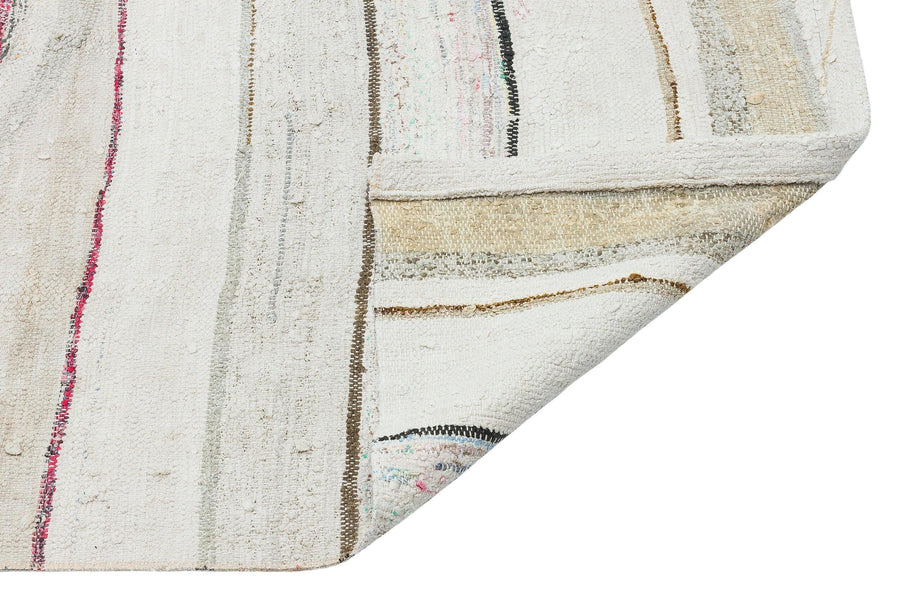 Bej Anadolu Bohem Çizgili Yün Halı 161x260 - Özel Seri