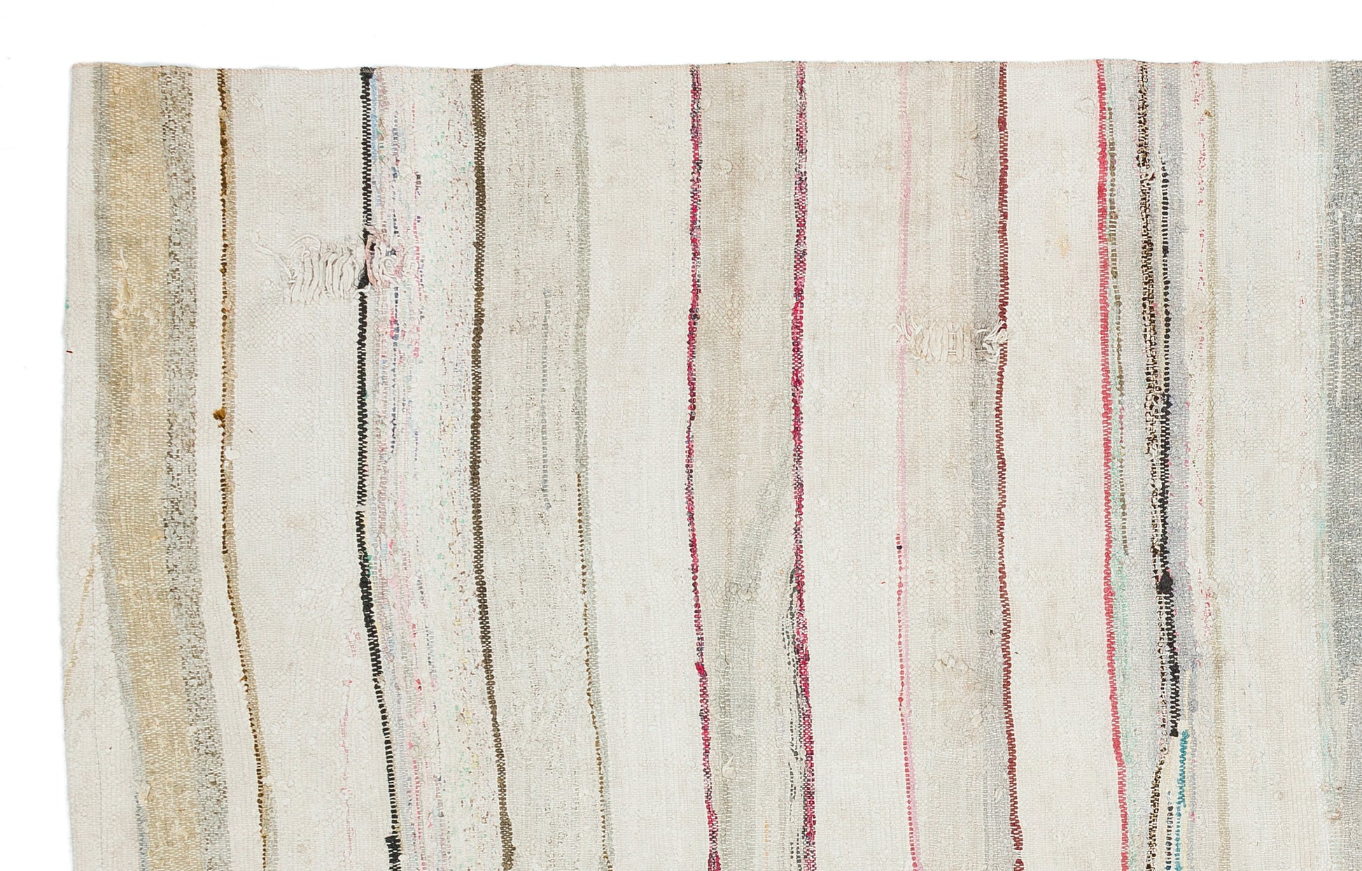 Girit Bej Çizgili Yün El Dokuma Halısı 161 x 260 Apex Unique