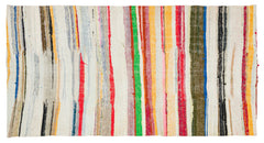 Girit Bej Çizgili Yün El Dokuma Halısı 155 x 295 Apex Unique