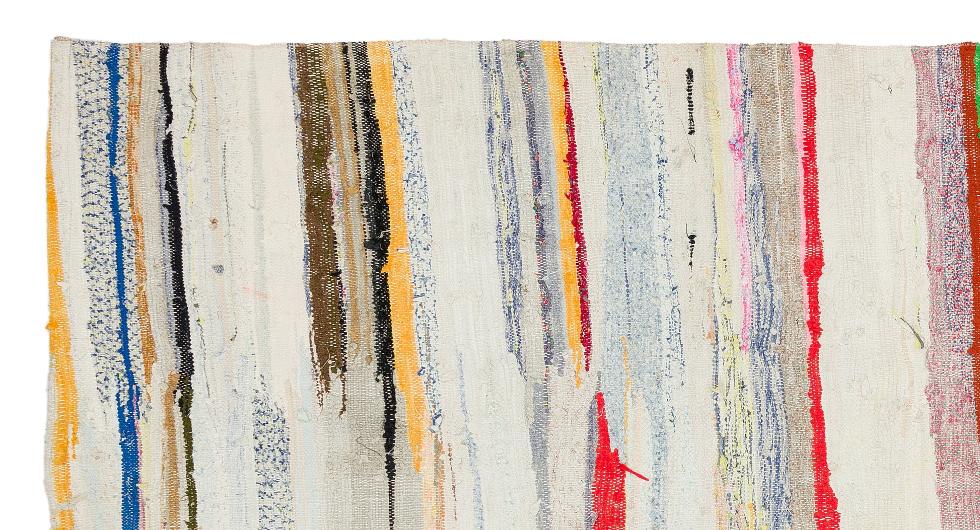 Girit Bej Çizgili Yün El Dokuma Halısı 155 x 295 Apex Unique