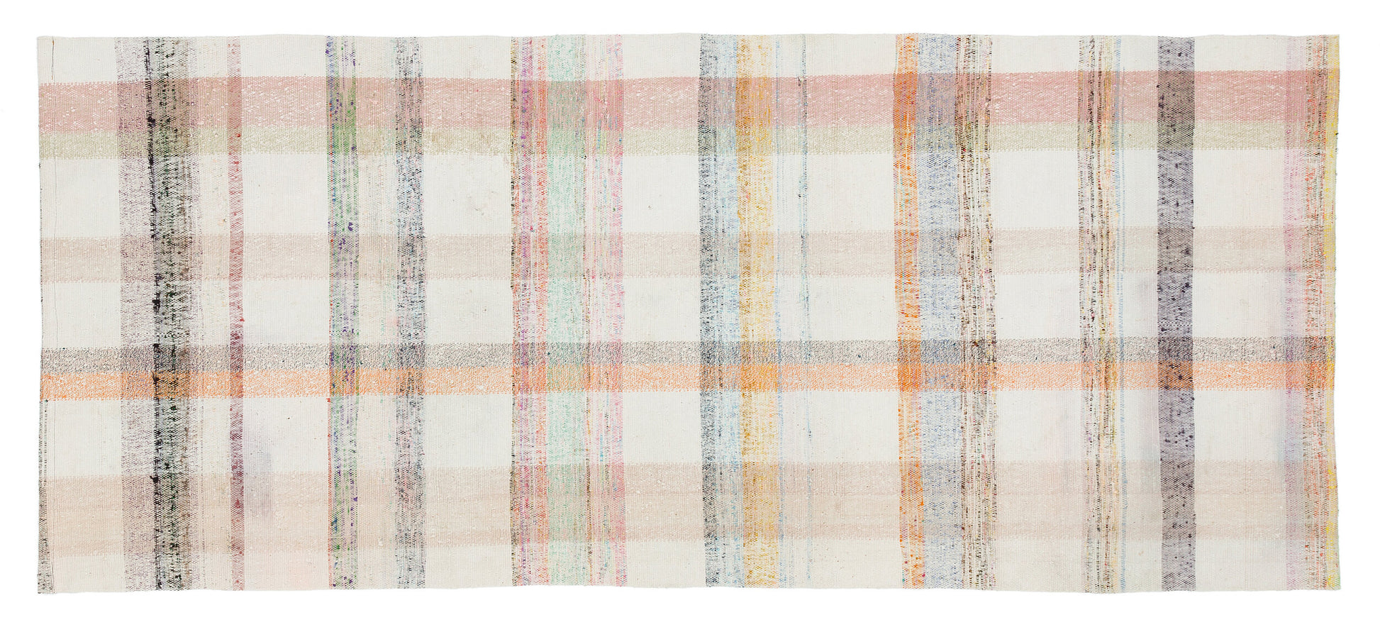 Girit Bej Çizgili Yün El Dokuma Halısı 094 x 219 Apex Unique