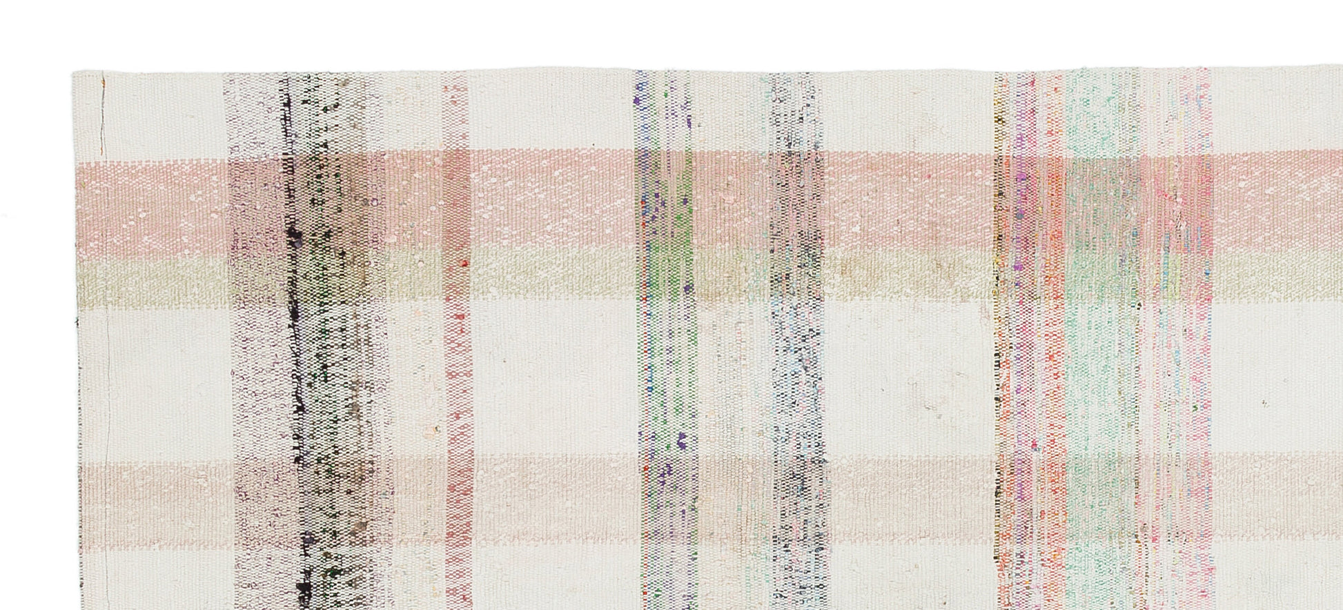 Girit Bej Çizgili Yün El Dokuma Halısı 094 x 219 Apex Unique