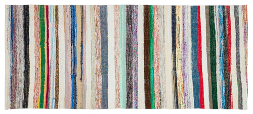 Girit Bej Çizgili Yün El Dokuma Halısı 144 x 332 Apex Unique