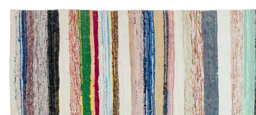 Girit Bej Çizgili Yün El Dokuma Halısı 144 x 332 Apex Unique