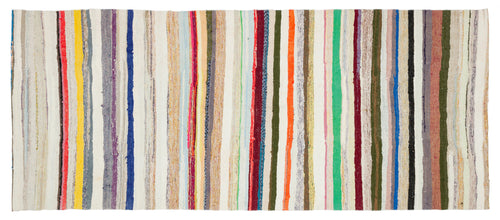 Girit Bej Çizgili Yün El Dokuma Halısı 161 x 376 Apex Unique