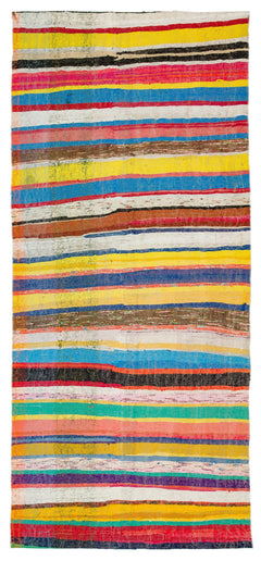 Girit Bej Çizgili Yün El Dokuma Halısı 148 x 332 Apex Unique