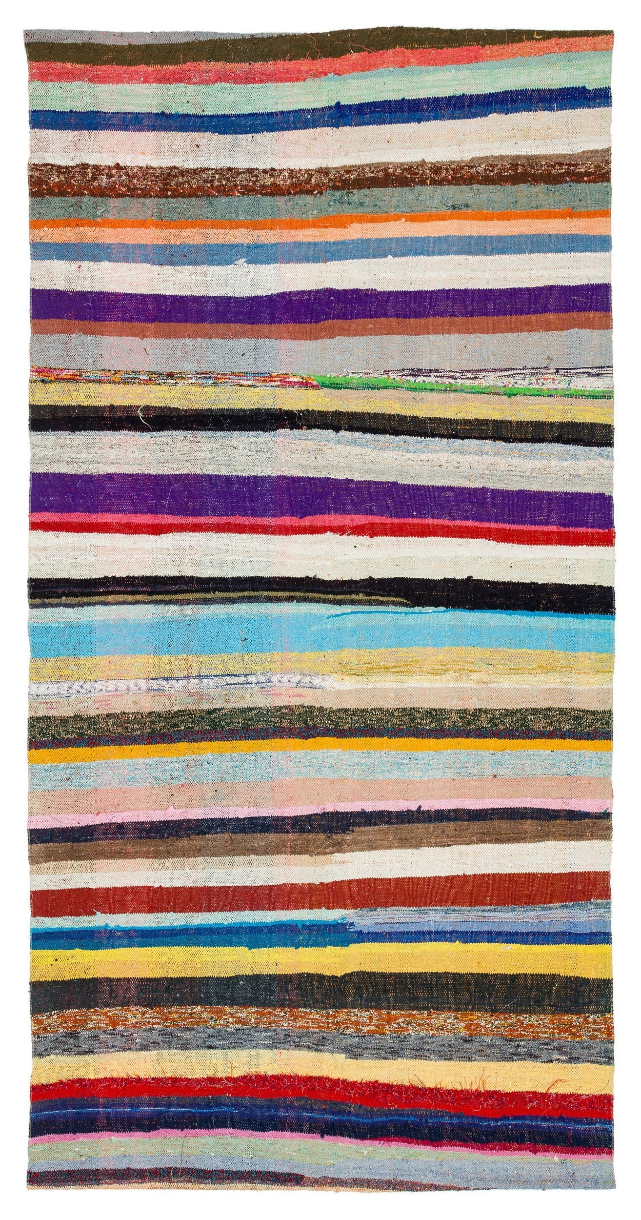 Girit Bej Çizgili Yün El Dokuma Halısı 162 x 320 Apex Unique