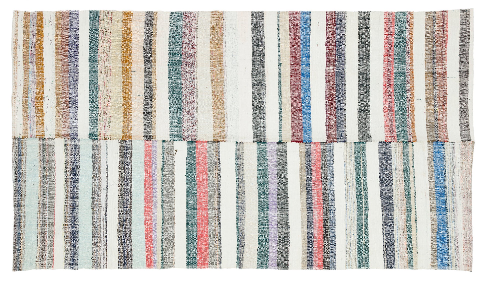 Girit Bej Çizgili Yün El Dokuma Halısı 160 x 283 Apex Unique