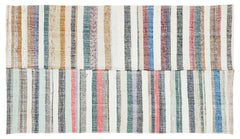 Girit Bej Çizgili Yün El Dokuma Halısı 160 x 283 Apex Unique